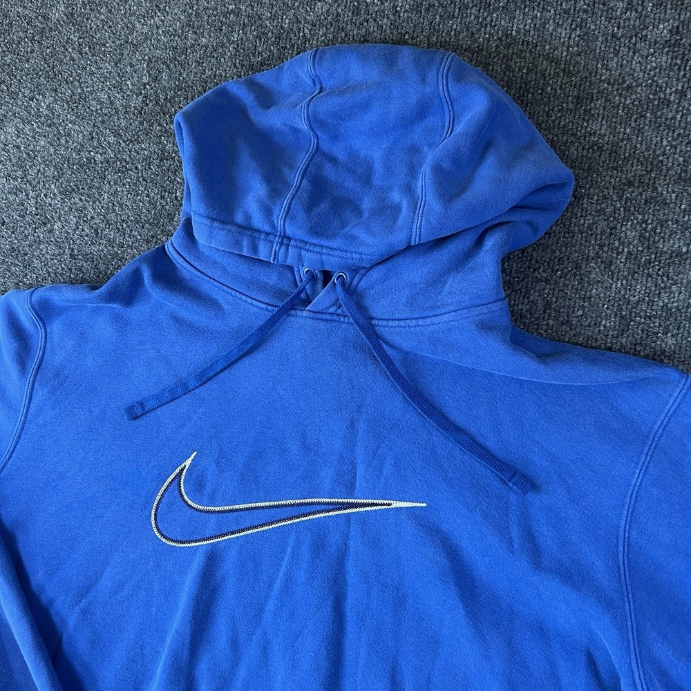 Nike Hoodie Men's 2XL Blue Double‎ Swoosh Pullover Sweatshirt 804656-480 READ